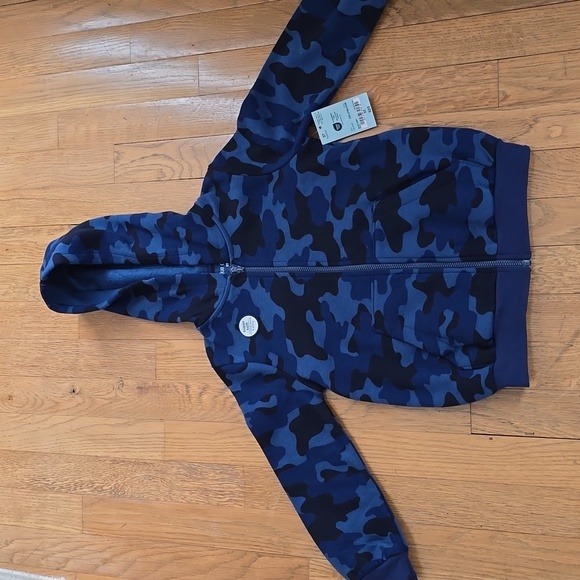 OKIE DOKIE TODDLER BOYS BLUE AND BLACK CAMO ZIPPERED JACKET SIZE 3T - Picture 2 of 10